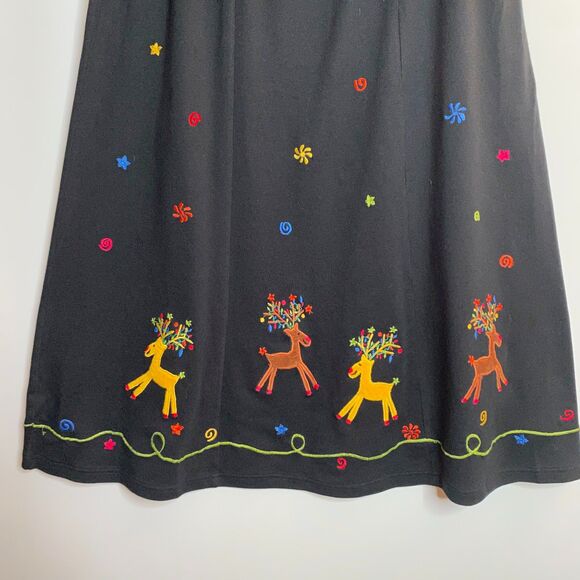 Michael Simon Lite Reindeer Midi Skirt Womens L - Picture 4 of 14